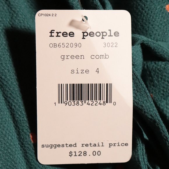 NWT Free People Abbie Print Dress Green Combo - Picture 13 of 15